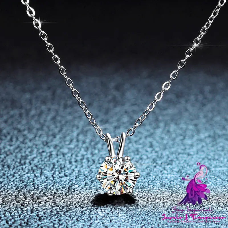 Silver Moissanite Necklace