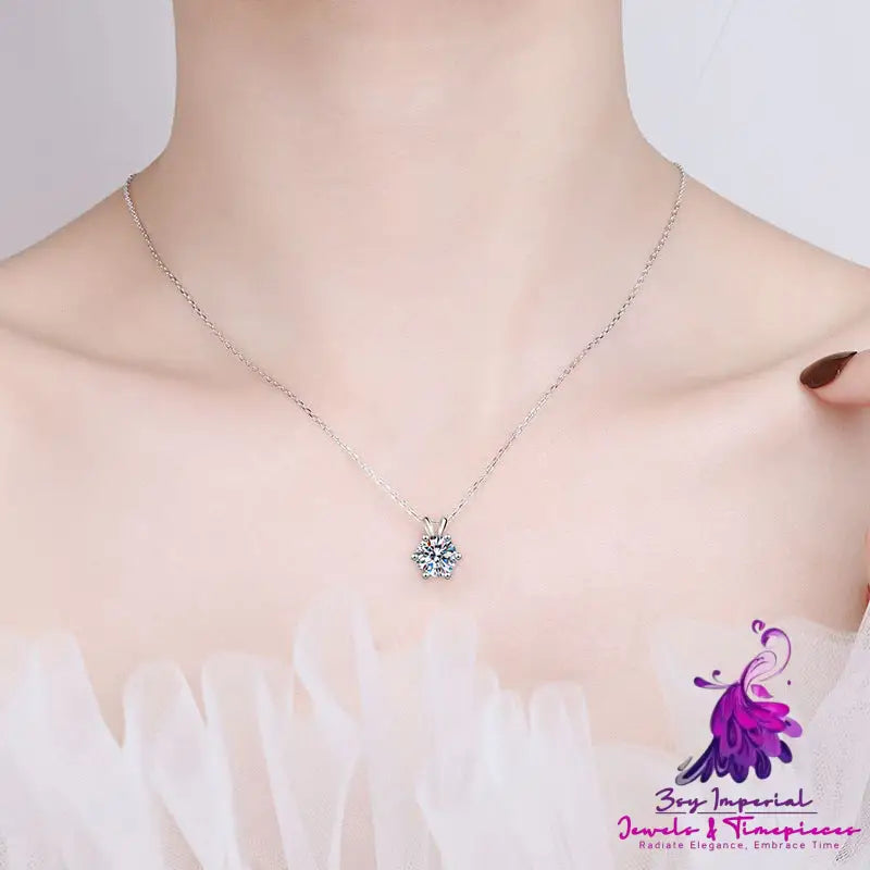 Silver Moissanite Necklace