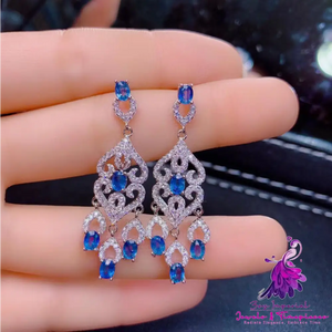 Natural Sapphire S925 Silver Earrings