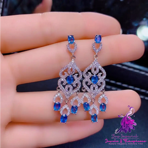 Natural Sapphire S925 Silver Earrings