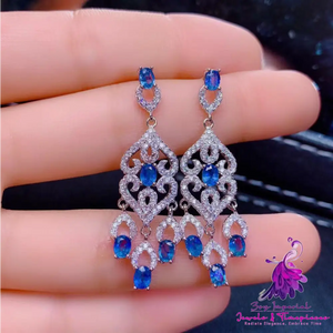 Natural Sapphire S925 Silver Earrings