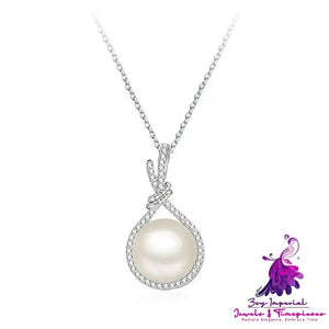 Elegant Natural Shell Pearls White Pearl Pendant Necklace