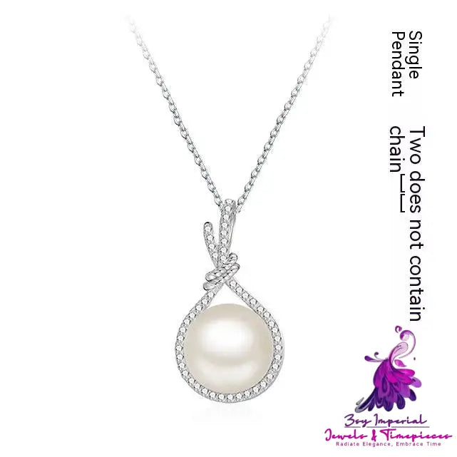 Elegant Natural Shell Pearls White Pearl Pendant Necklace