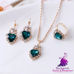 Rhinestone Water Drop Jewelry Set