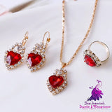 Rhinestone Water Drop Jewelry Set