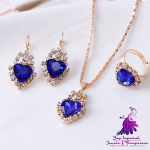 Rhinestone Water Drop Jewelry Set