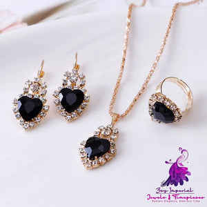 Rhinestone Water Drop Jewelry Set