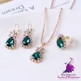 Rhinestone Water Drop Jewelry Set