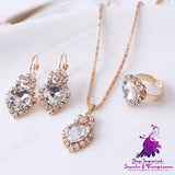 Rhinestone Water Drop Jewelry Set