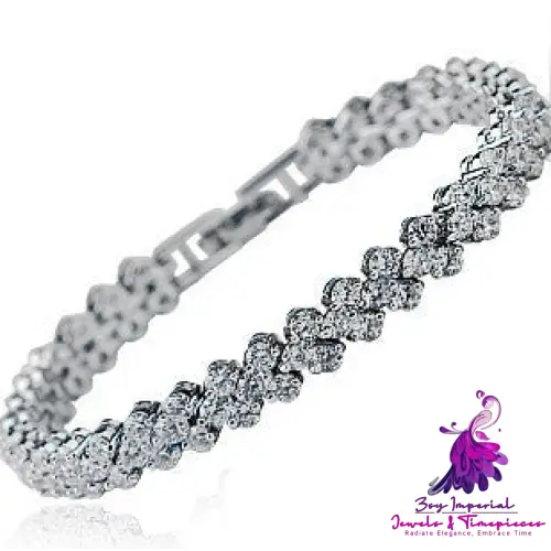 Shiny Diamante Silver Bracelet