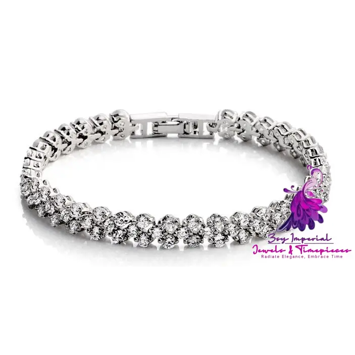 Shiny Diamante Silver Bracelet