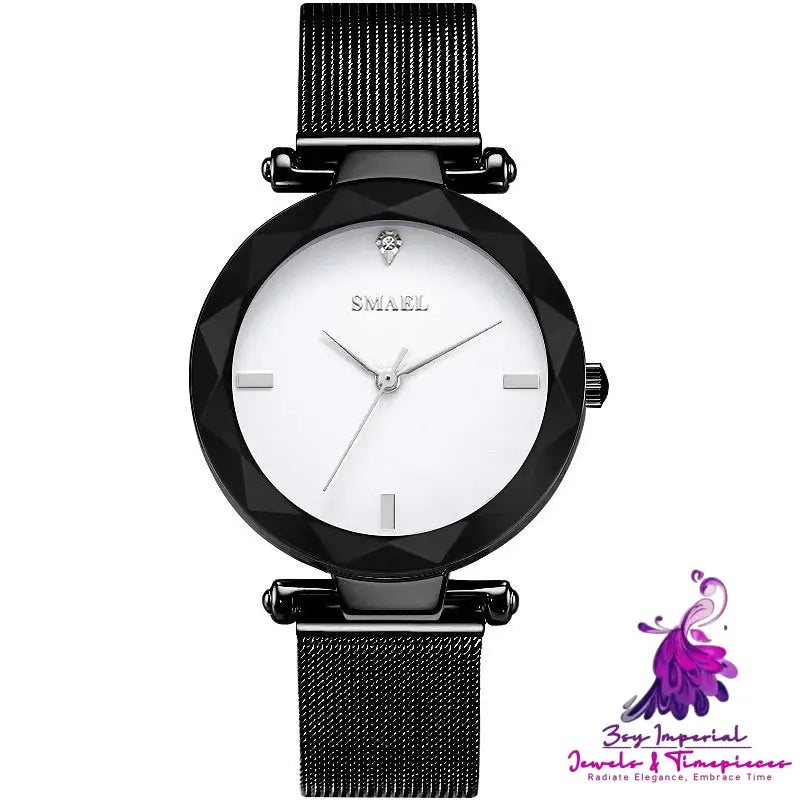 Elegant Quartz Mesh Strap Watch for Ladies