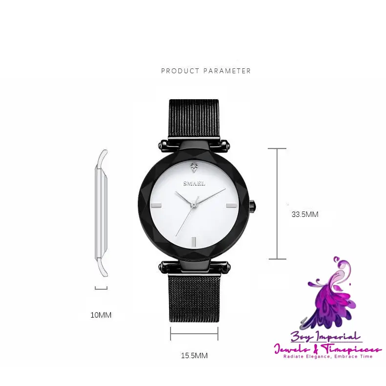 Elegant Quartz Mesh Strap Watch for Ladies