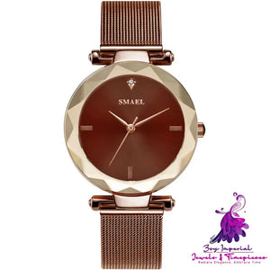 Elegant Quartz Mesh Strap Watch for Ladies