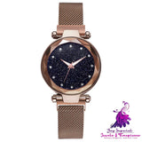 Elegant Magnet Buckle Starry Sky Watch Set