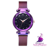 Elegant Magnet Buckle Starry Sky Watch Set