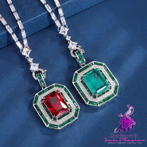 Women’s Fashion Simulation Emerald Red Corundum Pendant