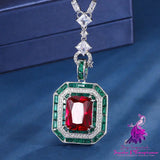 Women’s Fashion Simulation Emerald Red Corundum Pendant