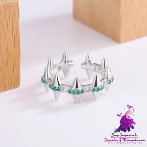 Emerald Treasure Willow Nail Ring for Women