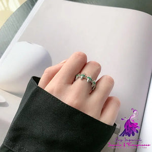 Emerald Treasure Willow Nail Ring for Women