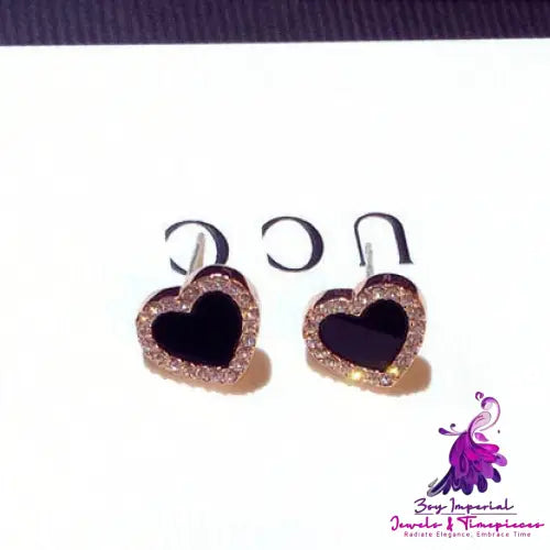 Enamel Heart Stud Earrings