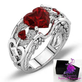 Princess Heart-shaped Ruby Ring