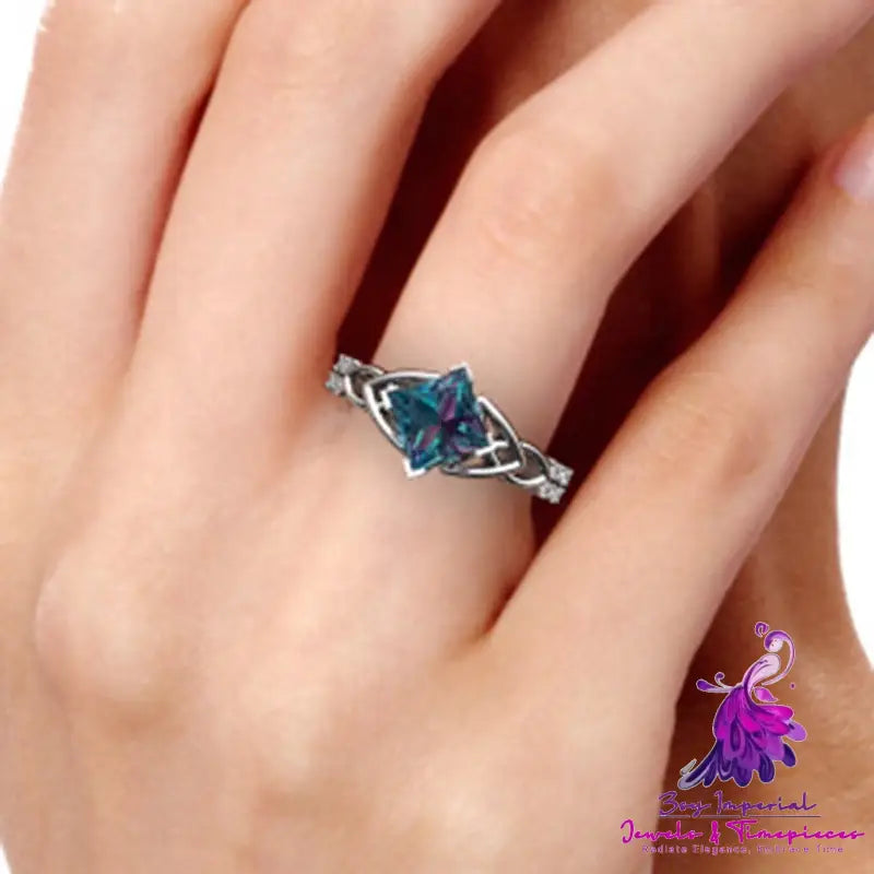 Rainbow Topaz Engagement Ring