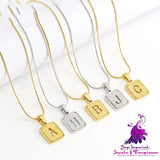 Hollow Letter English Letter Necklace