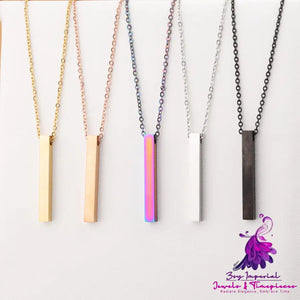 3D Engraved Bar Necklace