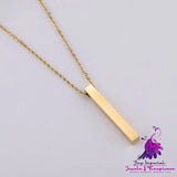 3D Engraved Bar Necklace