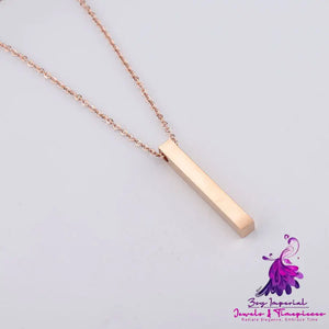 3D Engraved Bar Necklace