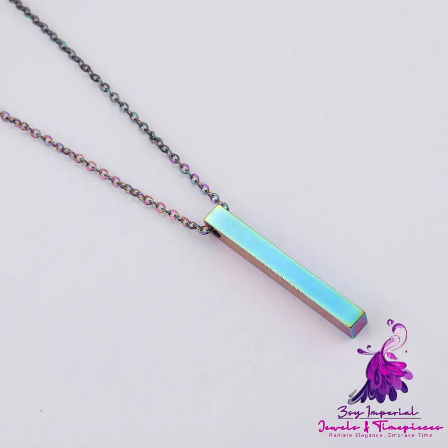 3D Engraved Bar Necklace