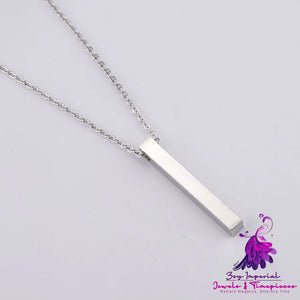 3D Engraved Bar Necklace