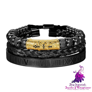 Retro Zircon Skeleton Woven Bracelet