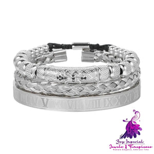 Retro Zircon Skeleton Woven Bracelet