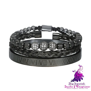 Retro Zircon Skeleton Woven Bracelet