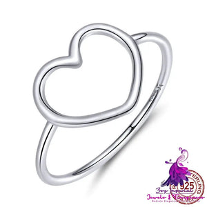 Hollow Plain Heart Ring Female European And American Style