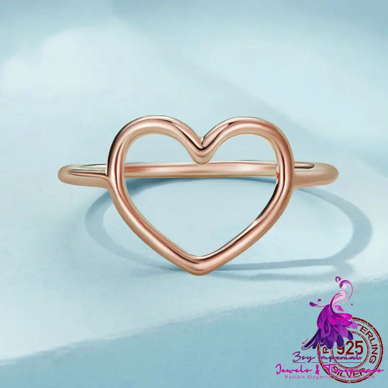 Hollow Plain Heart Ring Female European And American Style