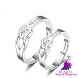 European And American Hand Jewelry Open Couple Ring Female