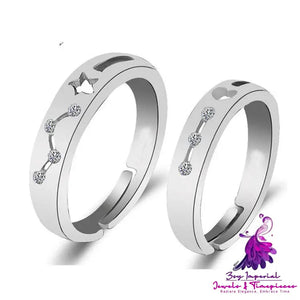 European And American Hand Jewelry Open Couple Ring Female