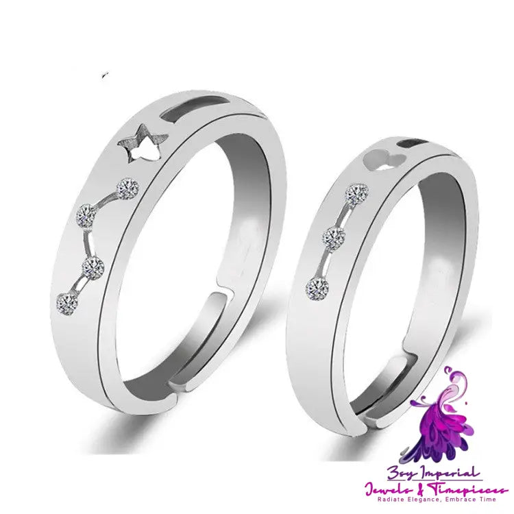 European And American Hand Jewelry Open Couple Ring Female