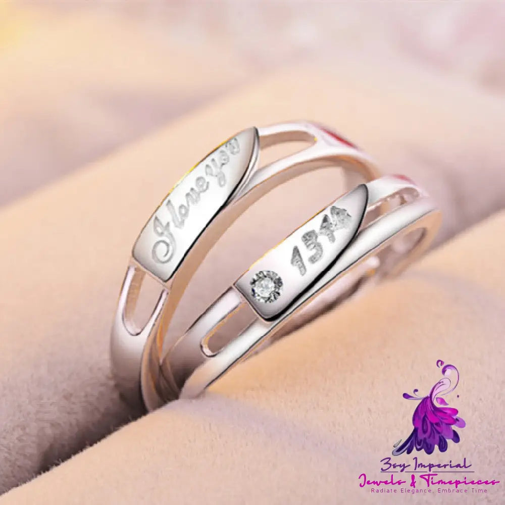 European And American Hand Jewelry Open Couple Ring Female