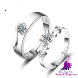 European And American Hand Jewelry Open Couple Ring Female