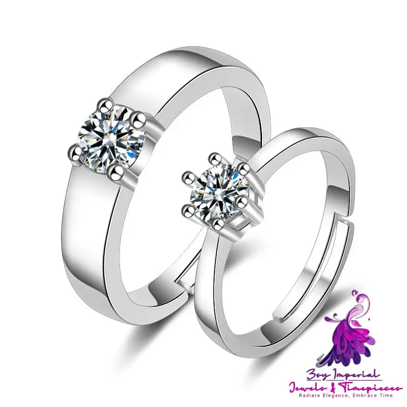 European And American Hand Jewelry Open Couple Ring Female