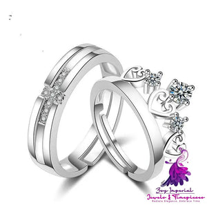 European And American Hand Jewelry Open Couple Ring Female