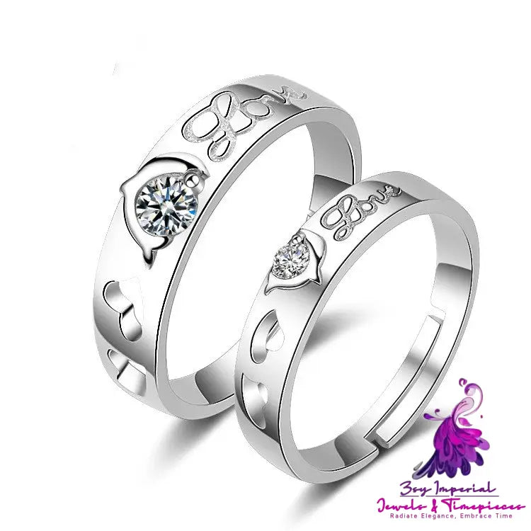 European And American Hand Jewelry Open Couple Ring Female