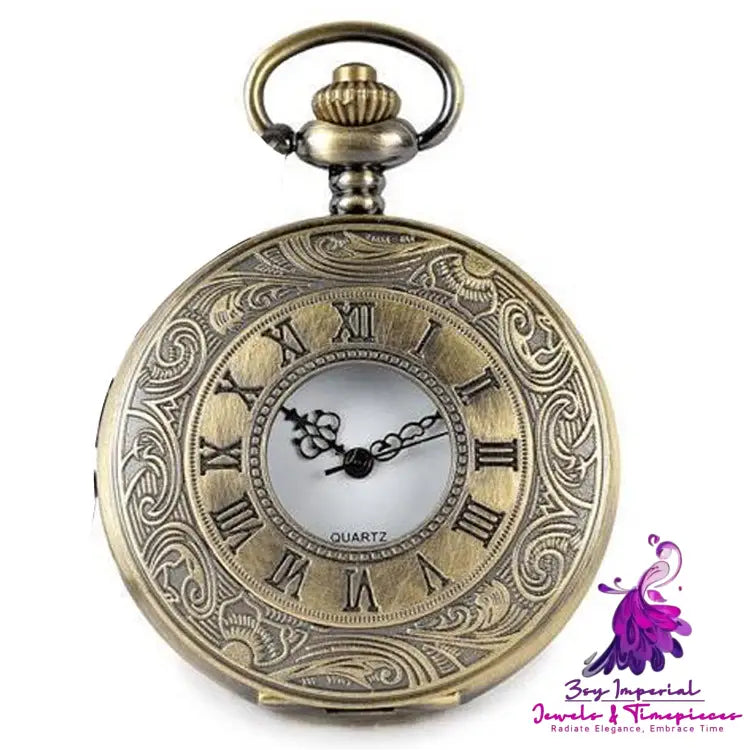 Retro European Style Pocket Watch with Roman Cloud Pattern