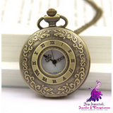 Retro European Style Pocket Watch with Roman Cloud Pattern