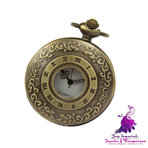 Retro European Style Pocket Watch with Roman Cloud Pattern