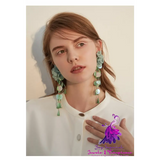 Exaggerated Flower Tassel Earrings